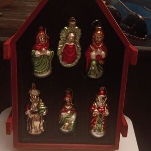Mikasa Holiday Nativity Ornament Set - Red, Green, Gold